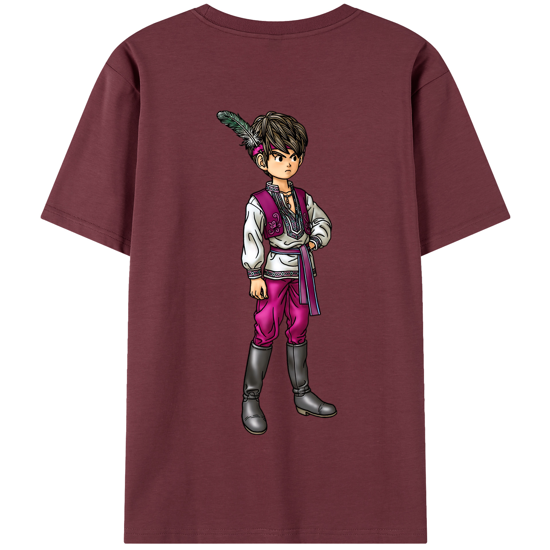 （画像用） ドラゴンクエスト Doragon Kuesuto Dragon Quest 綿100％半袖Tシャツ（背面プリント）